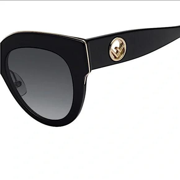 Fendi Women's Black Dark Grey Grad Sunglasses